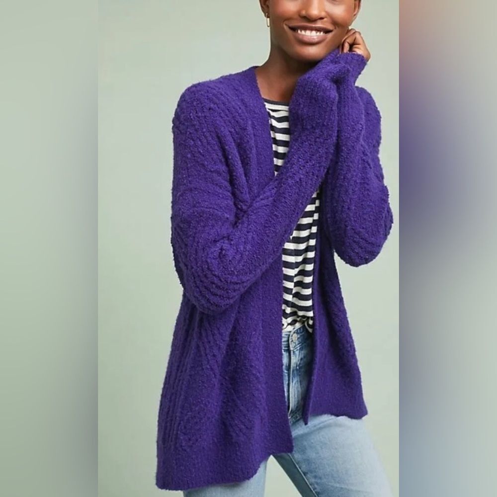 Anthropologie Moth women’s alpaca blend cable knit cardigan - Picture 2 of 6